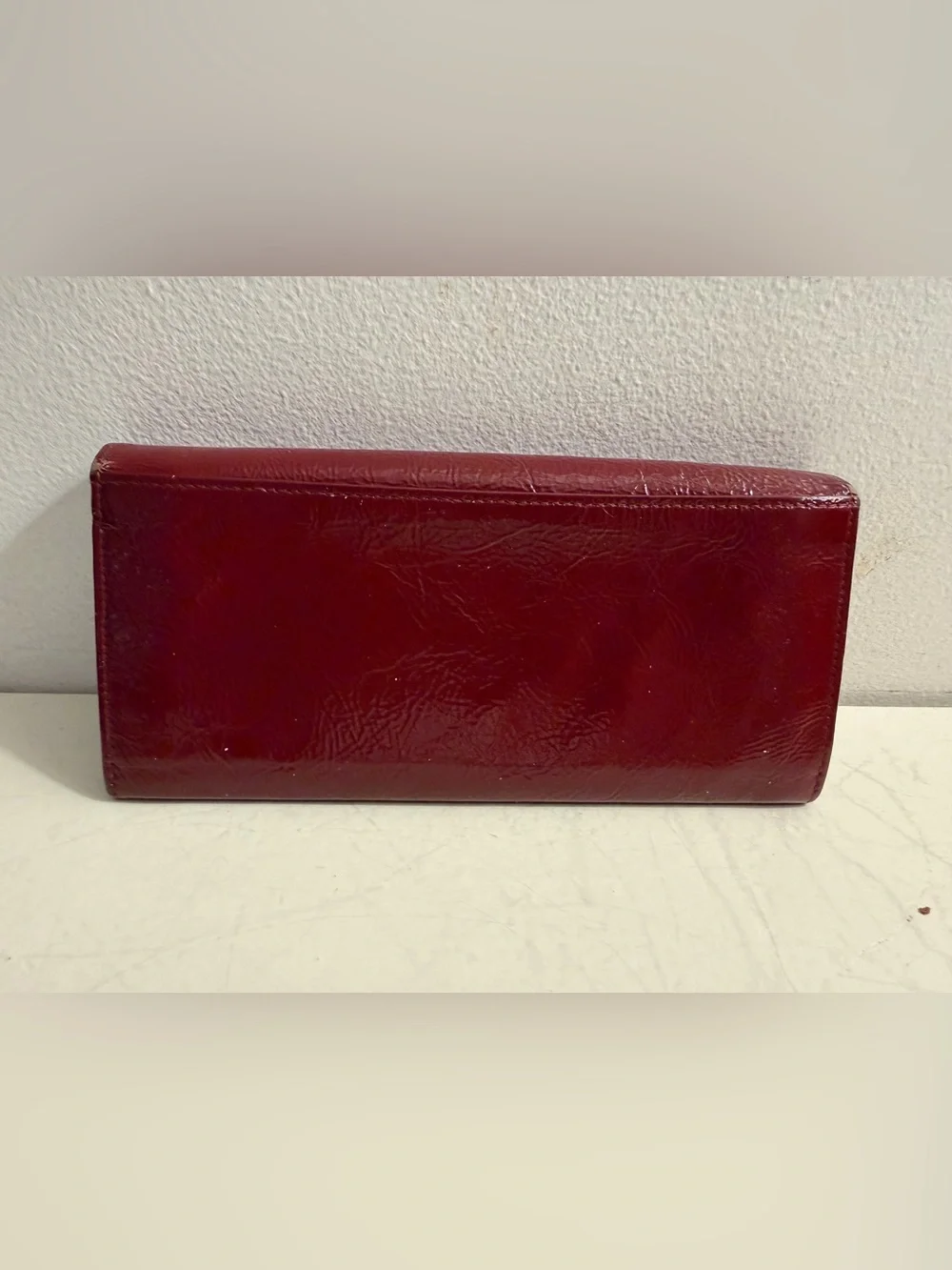 Longchamp vintage red leather bifold wallet